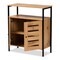 Baxton Studio Vander ModernOak Brown Finished Wood and Black Metal 2-Door Shoe Cabinet 194-11750-ZORO - alternate 3
